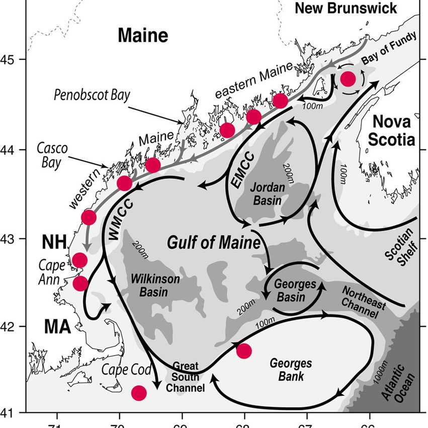 Possible Gulf of Maine deployment sites for ESP instruments